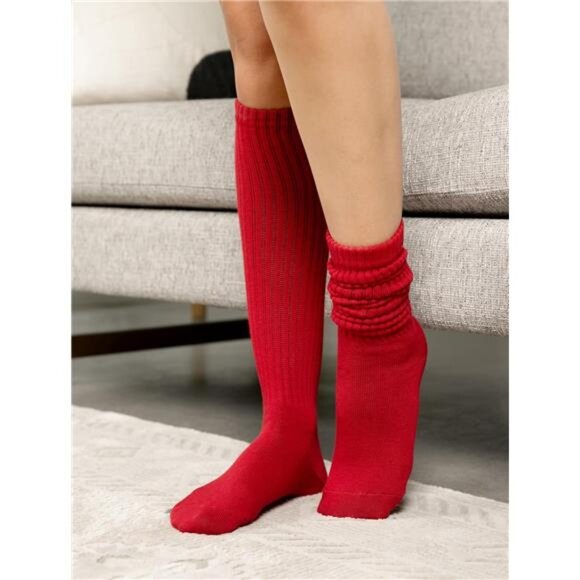 6 Pairs Slouch Socks for Women, Soft Extra Long Scrunch Knee High - Picture 6 of 7